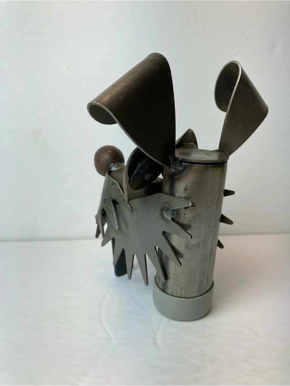 Stanley Metal Dog Figurine - Recycled Metal Red Eyed Junkyard Dog Bottle Topper